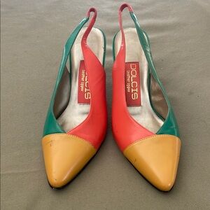 DOLCIS  leather  size 6.5 Women’s Multicolor Pointed Slingback Pumps -